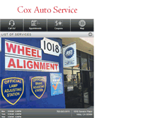 Tablet Screenshot of coxautoserviceandsmog.com